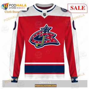 Custom Name And Number NHL Columbus Blue Sweatshirt Hoodie 3d 4