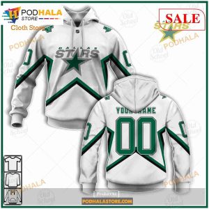NHL Dallas Stars Custom Name Number 1999 Throwback Vintage Away Jersey Zip  Up Hoodie