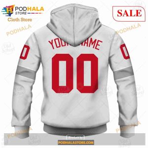 Custom Name And Number NHL Detroit Red Wings Sweatshirt Hoodie 3d 6
