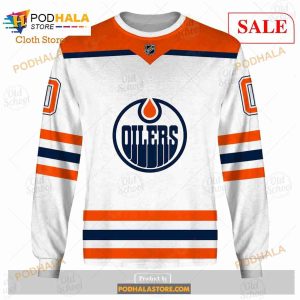 Custom Name And Number NHL Edmonton Oilers Sweatshirt Hoodie 3d 4