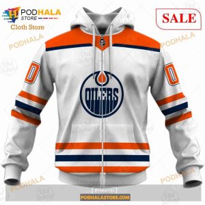 Custom Name And Number NHL Edmonton Oilers Sweatshirt Hoodie 3d 5