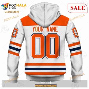 Custom Name And Number NHL Edmonton Oilers Sweatshirt Hoodie 3d 6
