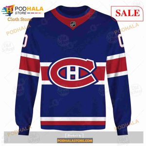 Custom Name And Number NHL Montreal Canadiens Sweatshirt Hoodie 3d 4