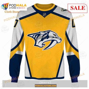 Custom Name And Number NHL Nashville Predators Sweatshirt Hoodie 3d 4