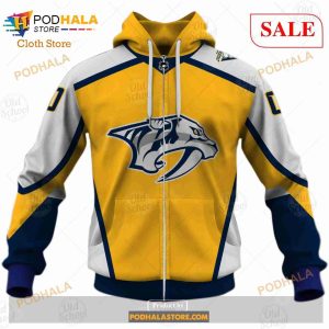 Custom Name And Number NHL Nashville Predators Sweatshirt Hoodie 3d 5
