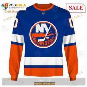 Custom Name And Number NHL New York Islanders Sweatshirt Hoodie 3d 4