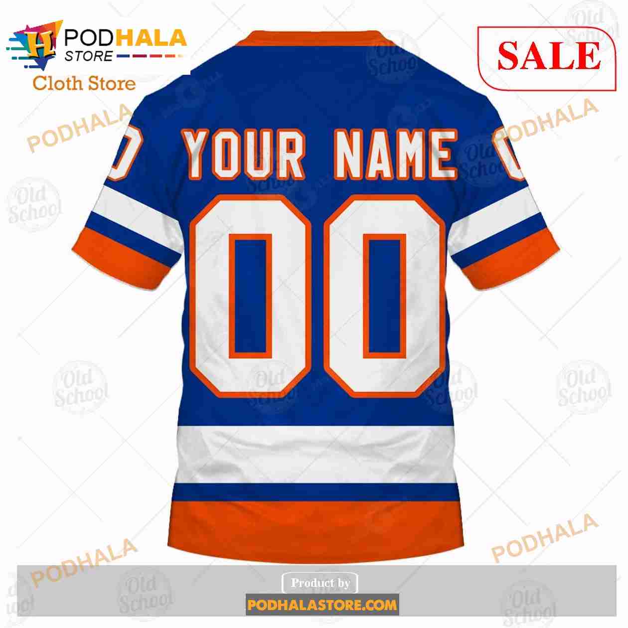 NHL New York Islanders Custom Name Number Blue Jersey Fleece Oodie