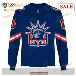 Custom Name And Number NHL New York Rangers Sweatshirt Hoodie 3d 4