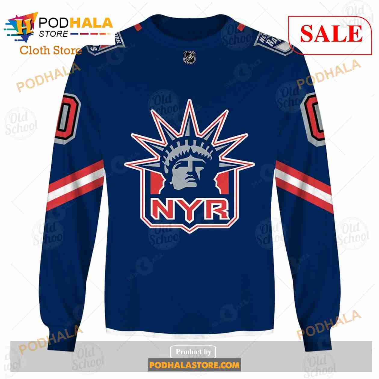 New York Rangers Sweatshirt Logo Rangers Hockey Vintage - Anynee