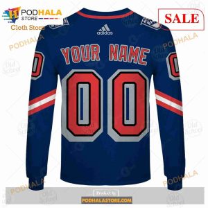 Custom Name And Number NHL New York Rangers Sweatshirt Hoodie 3d 8