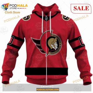 Custom Name And Number NHL Ottawa Senators Sweatshirt Hoodie 3d 5