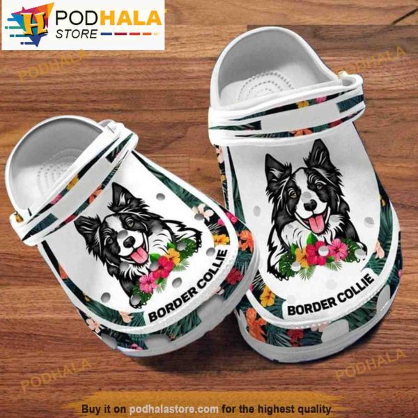 Custom Name Border Collie Dog Crocband 3D Crocs