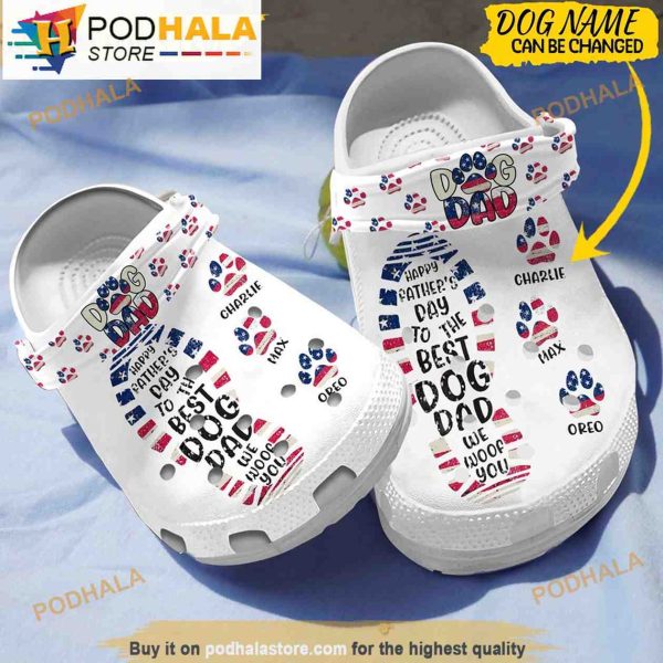 Custom Name Dad Dog Crocband 3D Crocs