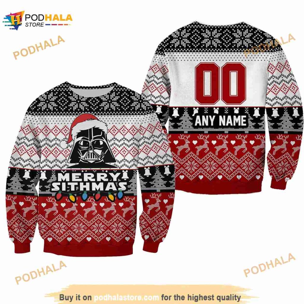 Custom Name Darth Vader Merry Sithmas Christmas Disney 3D Sweater