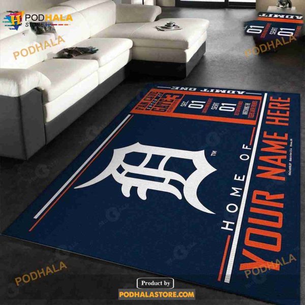 Custom Name Detroit Tigers Wincraft Area Rug Kitchen Rug Home Decor Gift