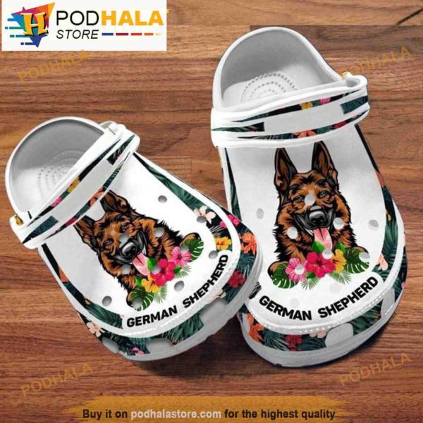Custom Name German Shepherd Dog Crocband 3D Crocs