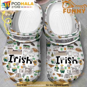 Custom Name Irish Crocband 3D Crocs