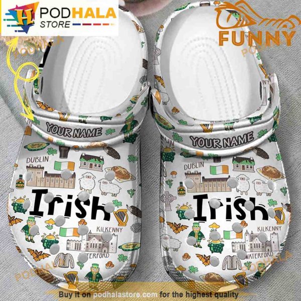 Custom Name Irish Crocband 3D Crocs