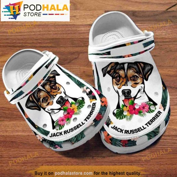 Custom Name Jack Russell Terrier Dog Crocband 3D Crocs
