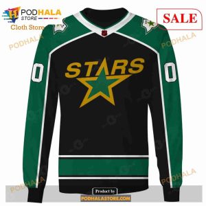 Custom Name Number NHL Reverse Retro Dallas Stars Shirt Hoodie 3d 4