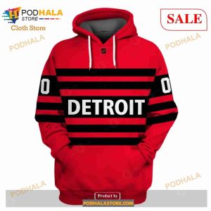 Custom Name Number NHL Reverse Retro Detroit Red Wings Shirt Hoodie 3d 2