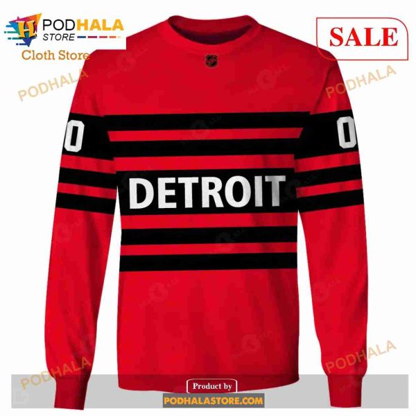 Custom Name & Number NHL Reverse Retro Detroit Red Wings Shirt Hoodie 3D