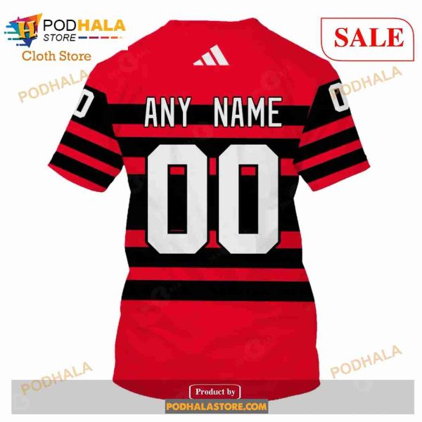 Custom Name & Number NHL Reverse Retro Detroit Red Wings Shirt Hoodie 3D