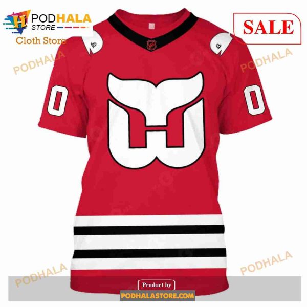 Custom Name & Number NHL Reverse Retro Hartford Whalers Shirt Hoodie 3D