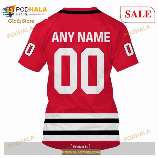 Custom Name & Number NHL Reverse Retro Hartford Whalers Shirt Hoodie 3D
