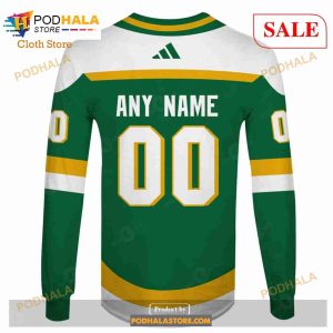 Custom Name Number NHL Reverse Retro Minnesota Wild Shirt Hoodie 3d 5