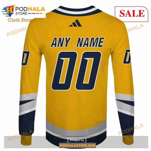 Custom Name & Number NHL Reverse Retro Nashville Predators Shirt Hoodie 3D