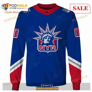 Custom Name Number NHL Reverse Retro New York Ranger Shirt Hoodie 3d 4