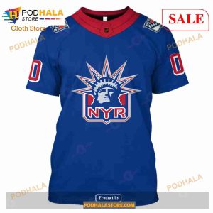 Custom Name Number NHL Reverse Retro New York Ranger Shirt Hoodie 3d 6