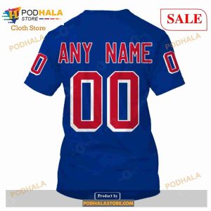 Custom Name Number NHL Reverse Retro New York Ranger Shirt Hoodie 3d 7