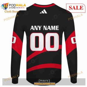 Custom Name Number NHL Reverse Retro Ottawa Senators Shirt Hoodie 3d 5