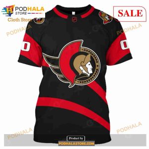 Custom Name Number NHL Reverse Retro Ottawa Senators Shirt Hoodie 3d 6