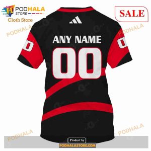 Custom Name Number NHL Reverse Retro Ottawa Senators Shirt Hoodie 3d 7