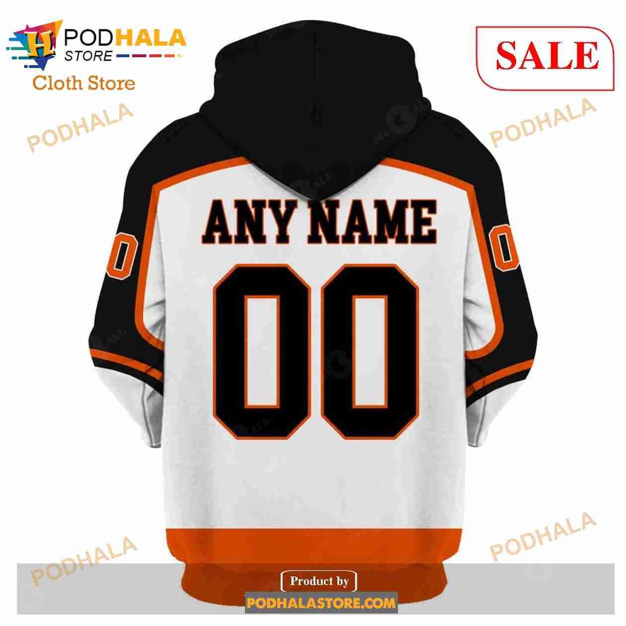 Custom Name & Number NHL Reverse Retro Philadelphia Flyers Shirt Hoodie 3D  - Bring Your Ideas, Thoughts And Imaginations Into Reality Today