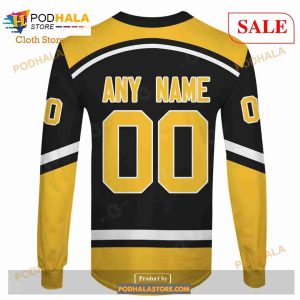 Custom Name Number NHL Reverse Retro Pittsburgh Penguins Shirt Hoodie 3d 5
