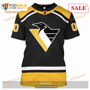 Custom Name Number NHL Reverse Retro Pittsburgh Penguins Shirt Hoodie 3d 6