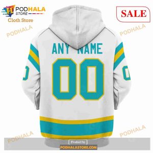 Custom Name Number NHL Reverse Retro San Jose Sharks Shirt Hoodie 3d 3