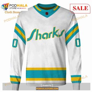 Custom Name Number NHL Reverse Retro San Jose Sharks Shirt Hoodie 3d 4