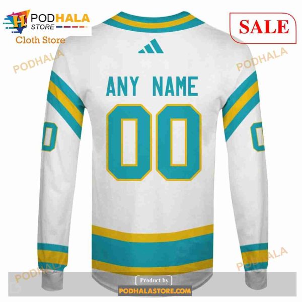 Custom Name & Number NHL Reverse Retro San Jose Sharks Shirt Hoodie 3D