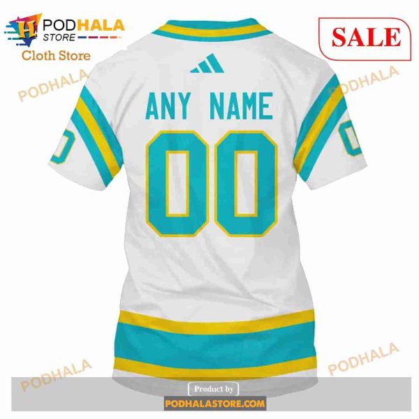 Custom Name & Number NHL Reverse Retro San Jose Sharks Shirt Hoodie 3D