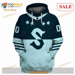 Custom Name Number NHL Reverse Retro Seattle Kraken Shirt Hoodie 3d 2