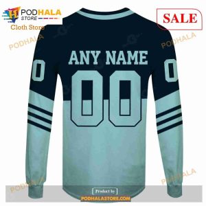 Custom Name Number NHL Reverse Retro Seattle Kraken Shirt Hoodie 3d 5