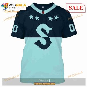 Custom Name Number NHL Reverse Retro Seattle Kraken Shirt Hoodie 3d 6