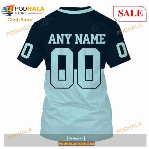 Custom Name Number NHL Reverse Retro Seattle Kraken Shirt Hoodie 3d 7
