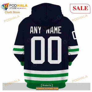 Custom Name Number NHL Reverse Retro Vancouver Canucks Shirt Hoodie 3d 3