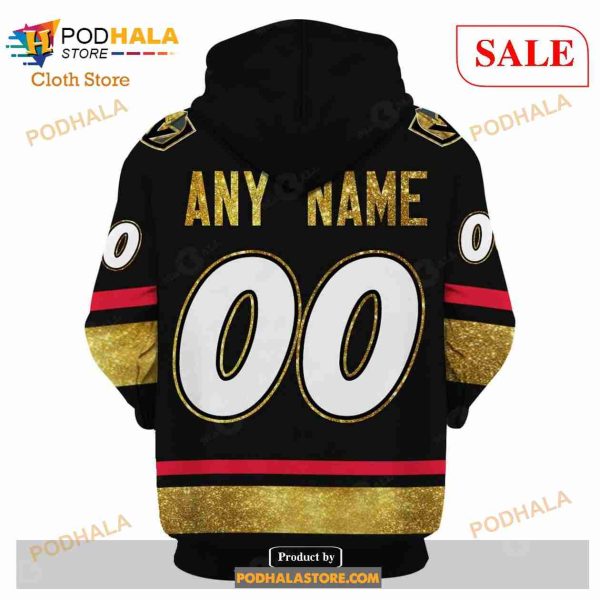 Custom Name & Number NHL Reverse Retro Vegas Golden Knights Shirt Hoodie 3D